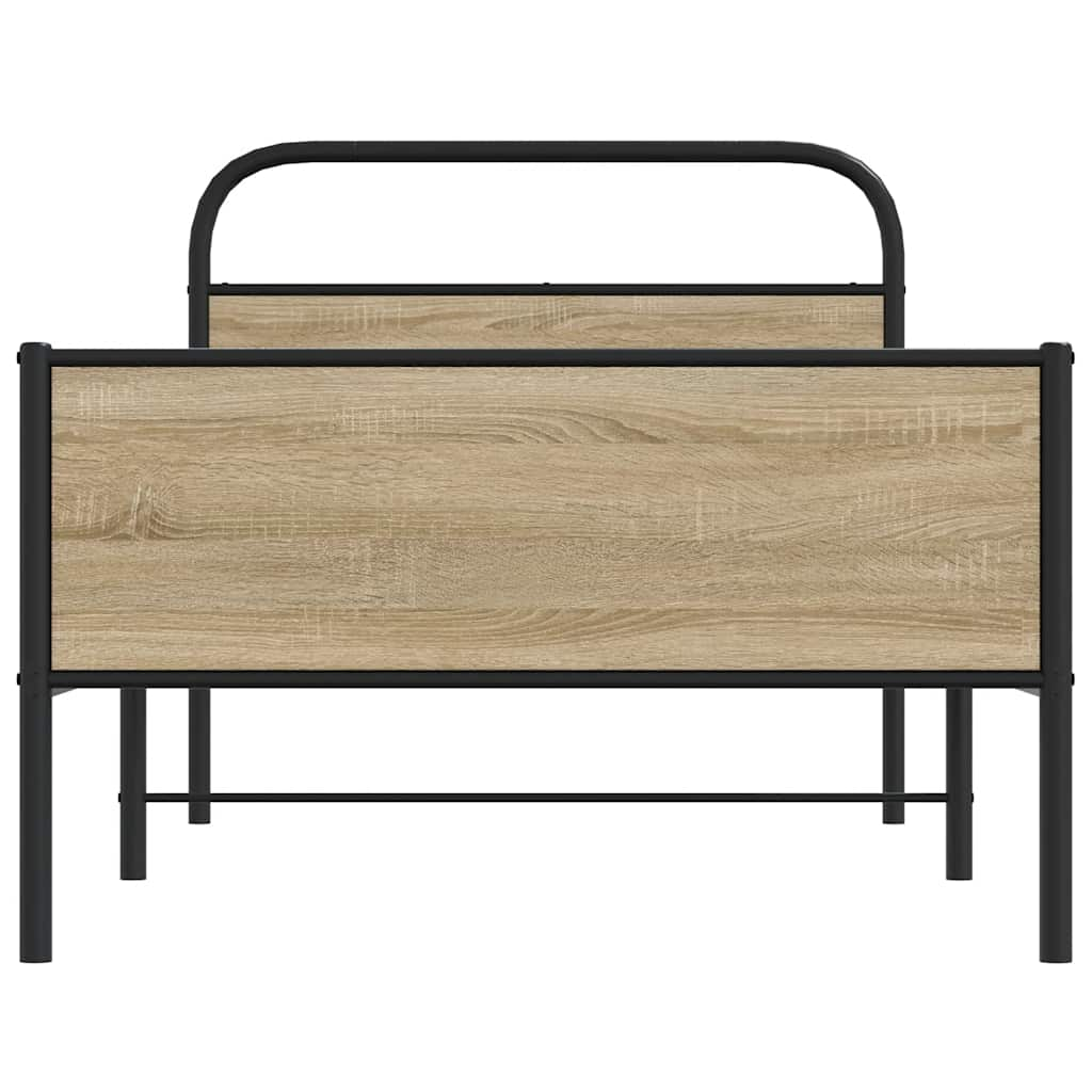 Bettgestell ohne Matratze 107x203 cm Sonoma-Eiche Holzwerkstoff