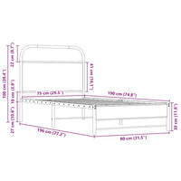 Bettgestell ohne Matratze 75x190 cm Sonoma-Eiche Holzwerkstoff