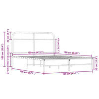 Bettgestell ohne Matratze 120x190 cm Sonoma-Eiche Holzwerkstoff