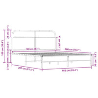 Bettgestell ohne Matratze 160x200 cm Sonoma-Eiche Holzwerkstoff