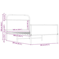 Bettgestell ohne Matratze 100x200 cm Sonoma-Eiche Holzwerkstoff