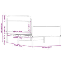 Bettgestell ohne Matratze 107x203 cm Sonoma-Eiche Holzwerkstoff