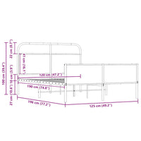 Bettgestell ohne Matratze 120x190 cm Sonoma-Eiche Holzwerkstoff