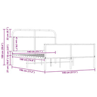 Bettgestell ohne Matratze 140x190 cm Sonoma-Eiche Holzwerkstoff