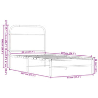 Bettgestell ohne Matratze 90x200 cm Braun Eichen-Optik