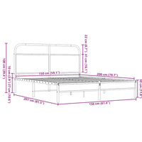 Bettgestell ohne Matratze 150x200 cm Braun Eichen-Optik