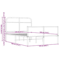 Bettgestell ohne Matratze 120x190 cm Braun Eichen-Optik