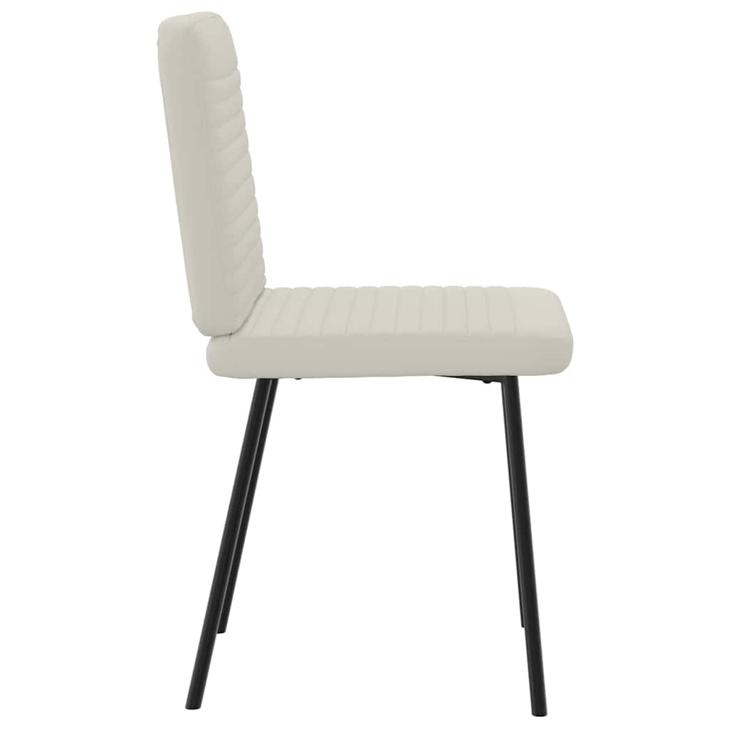 Esszimmerstühle 4 Stk. Creme Samt