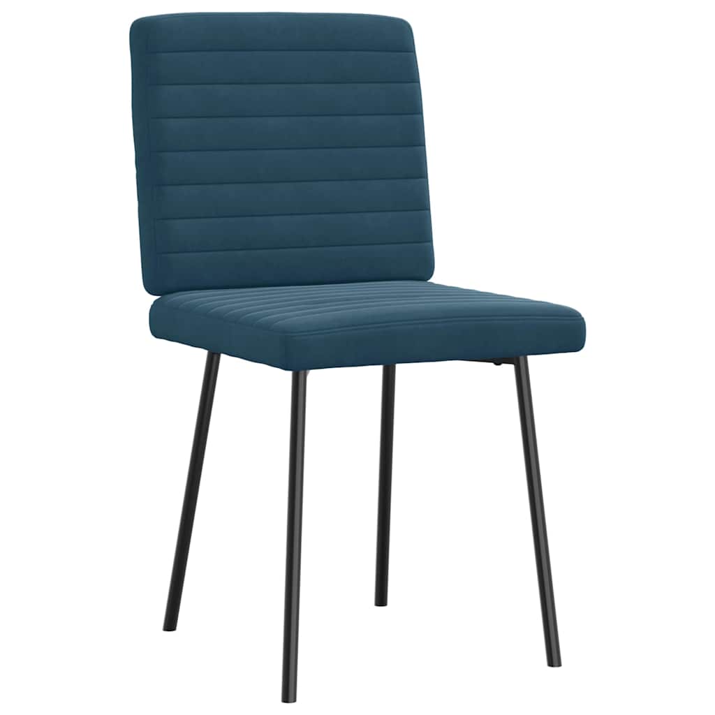 Esszimmerstühle 4 Stk. Blau Samt