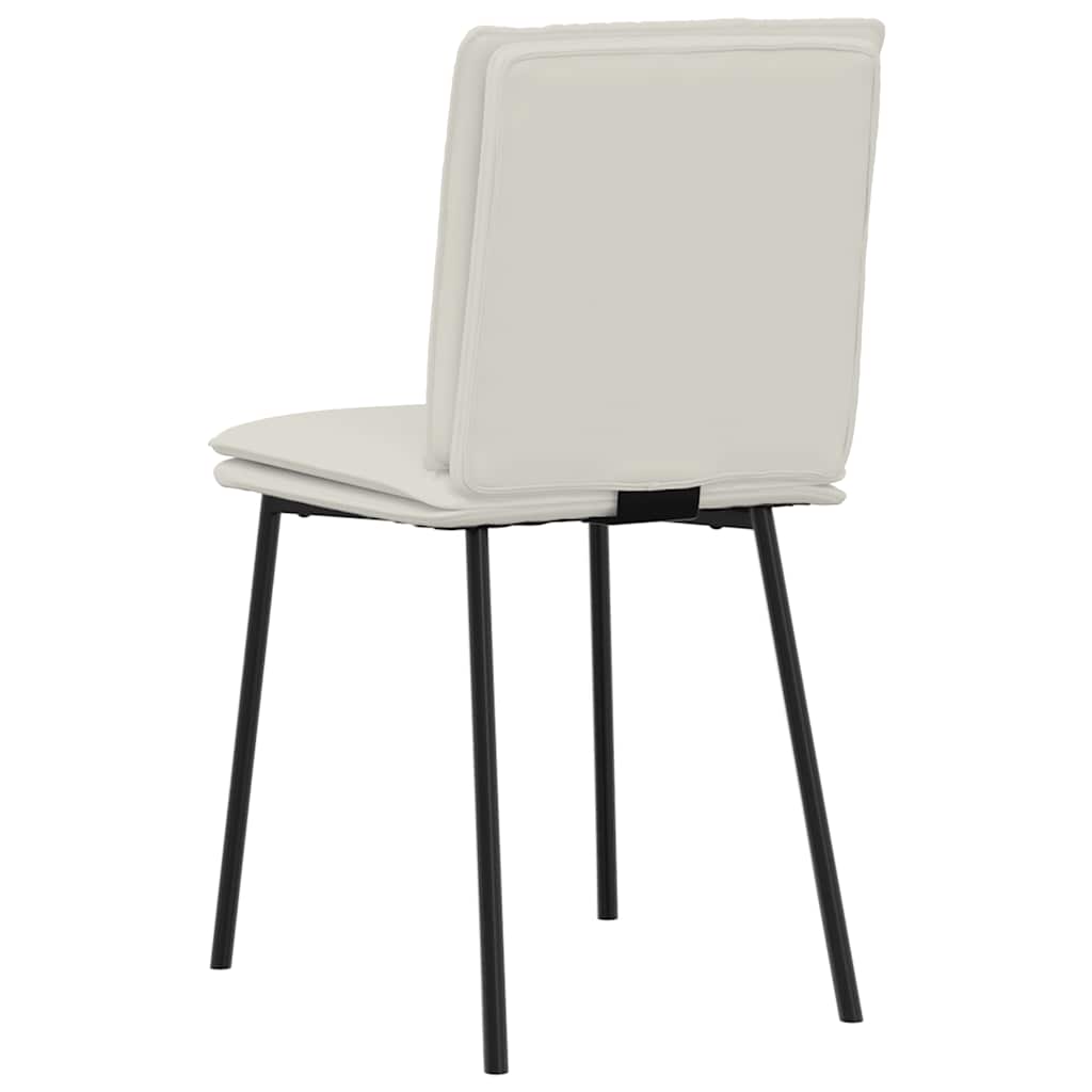 Esszimmerstühle 4 Stk. Creme Samt