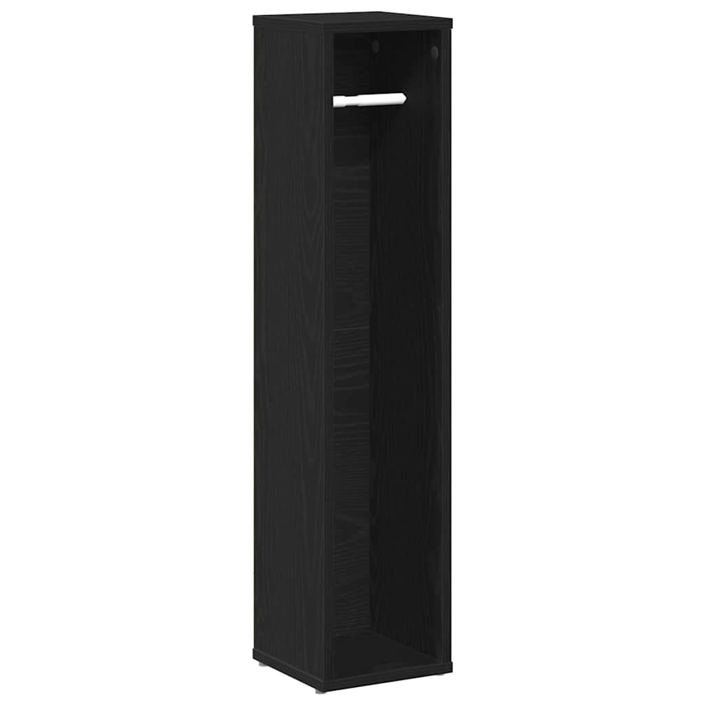Badezimmerschrank mit Rollenhalter Schwarz 20,5x20x90 cm
