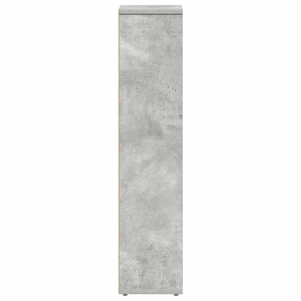 Badezimmerschrank mit Rollenhalter Betongrau 20,5x20x90 cm