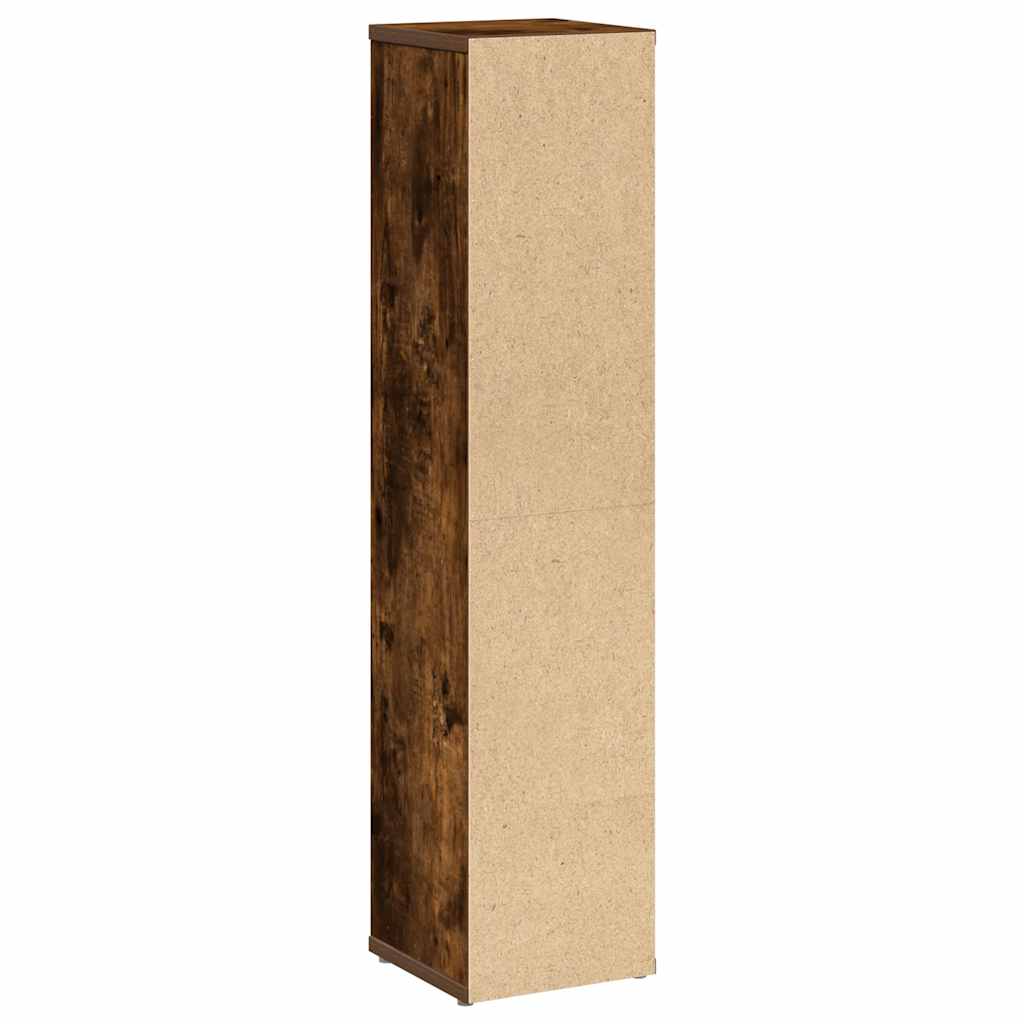 Badezimmerschrank mit Rollenhalter Eiche geräuchert 20,5x20x90 cm