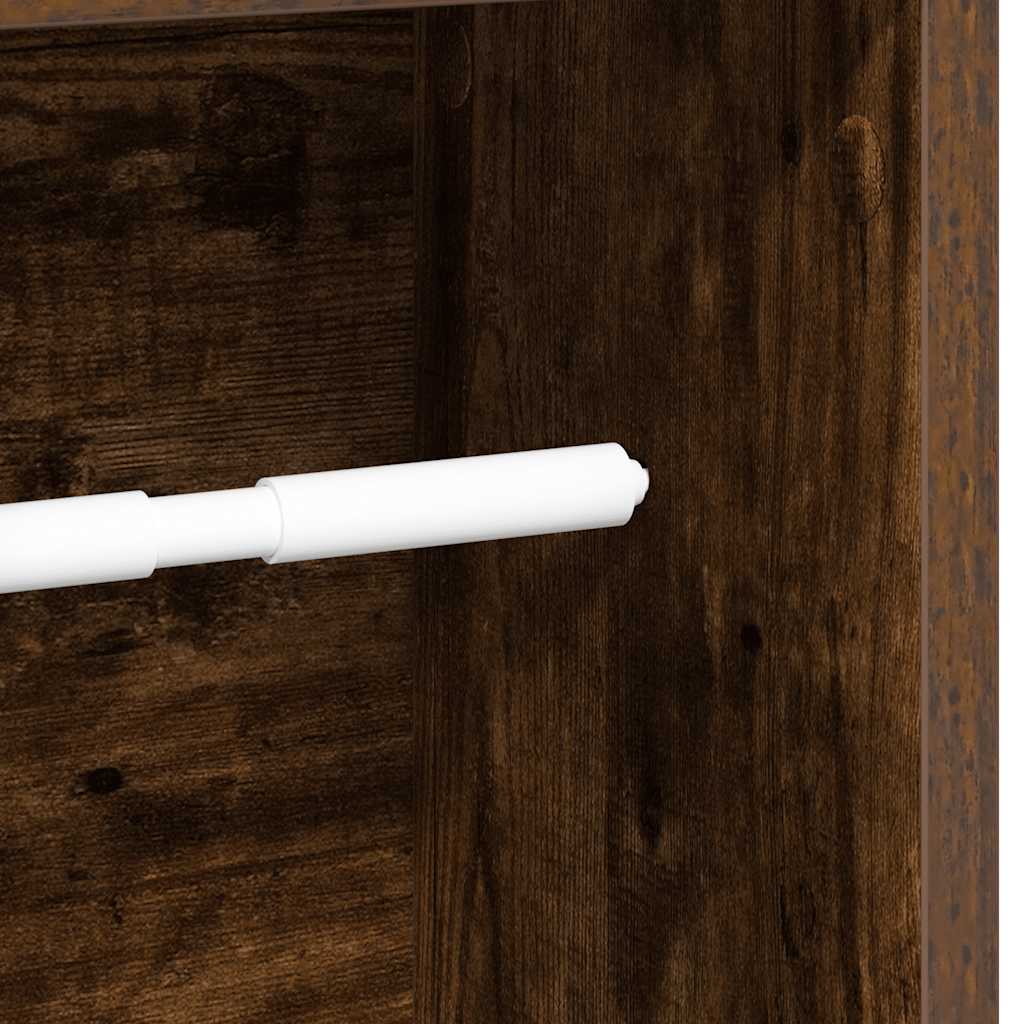 Badezimmerschrank mit Rollenhalter Eiche geräuchert 20,5x20x90 cm