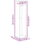 Badezimmerschrank mit Rollenhalter Grau Sonoma 20,5x20x90 cm