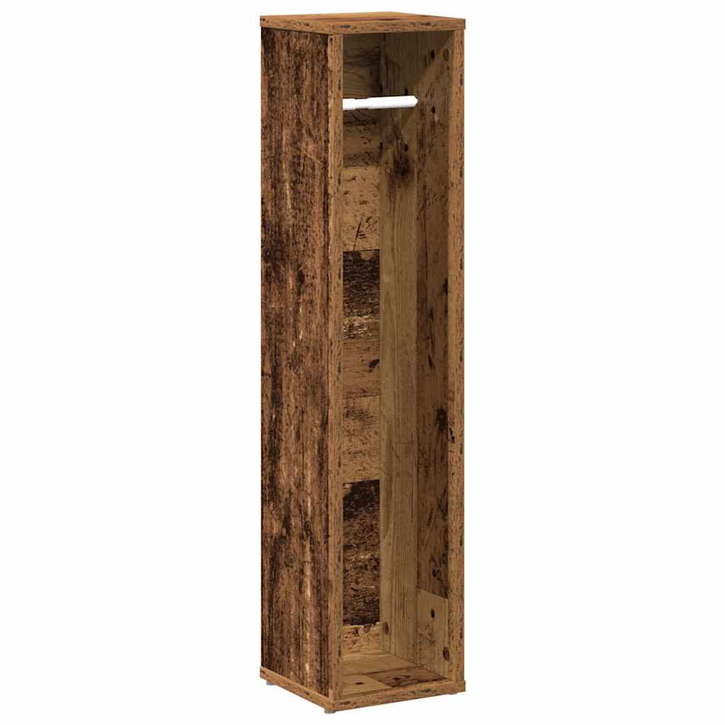 Badezimmerschrank mit Rollenhalter Altholz 20,5x20x90 cm