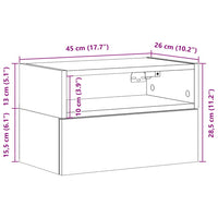 Wand-Nachttisch Schwarz 45x26x28,5 cm