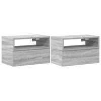 Wand-Nachttische 2 Stk. Grau Sonoma 45x26x28,5 cm