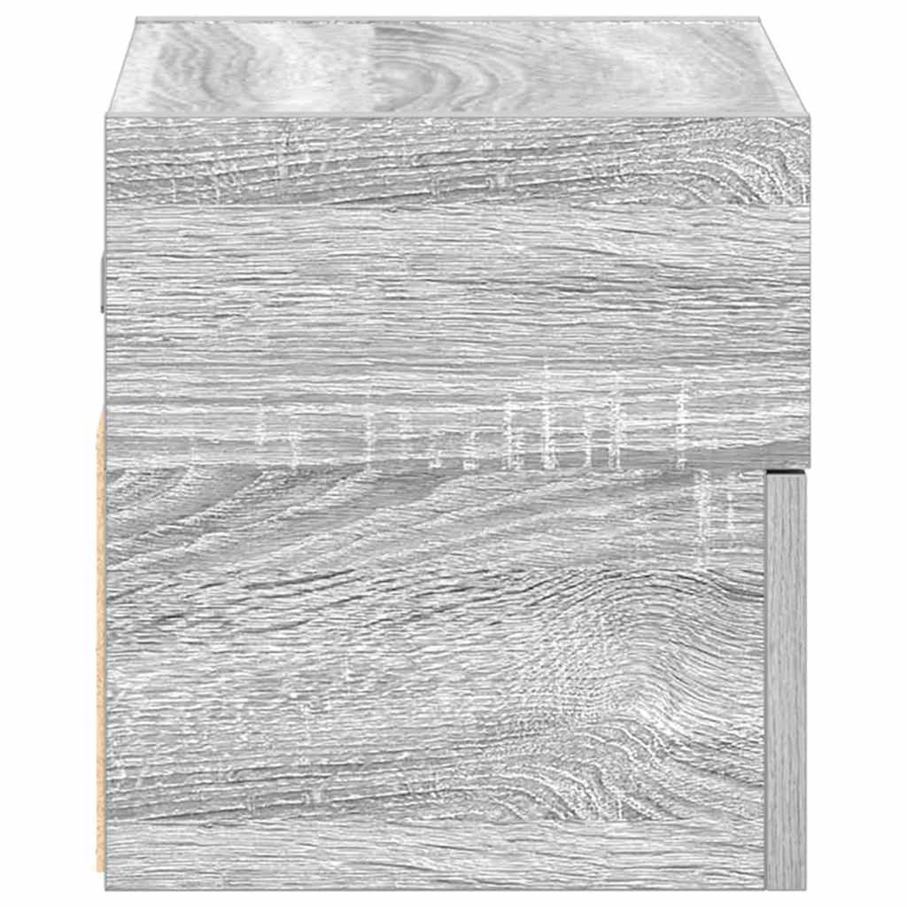 Wand-Nachttische 2 Stk. Grau Sonoma 45x26x28,5 cm