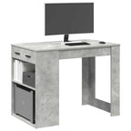 Schreibtisch mit Schubladen und Ablage Betongrau 102x62x77,5 cm