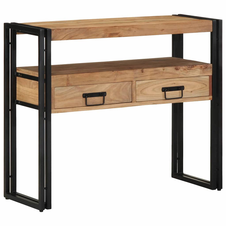 Konsolentisch mit Regal Braun 90 x 33 x 75 cm Akazie Massivholz