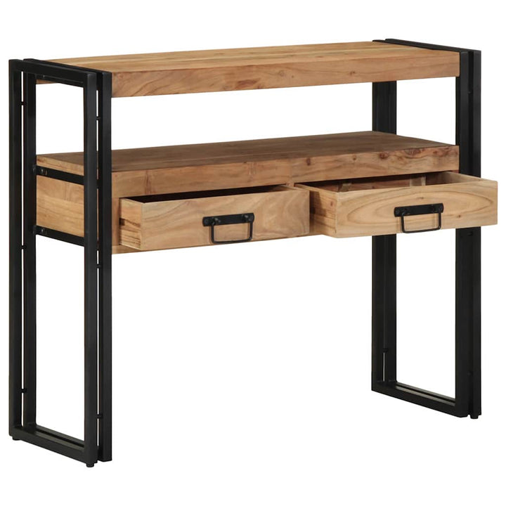 Konsolentisch mit Regal Braun 90 x 33 x 75 cm Akazie Massivholz