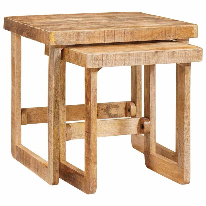 Beistelltische 2 pcs Braun massives Mangoholz