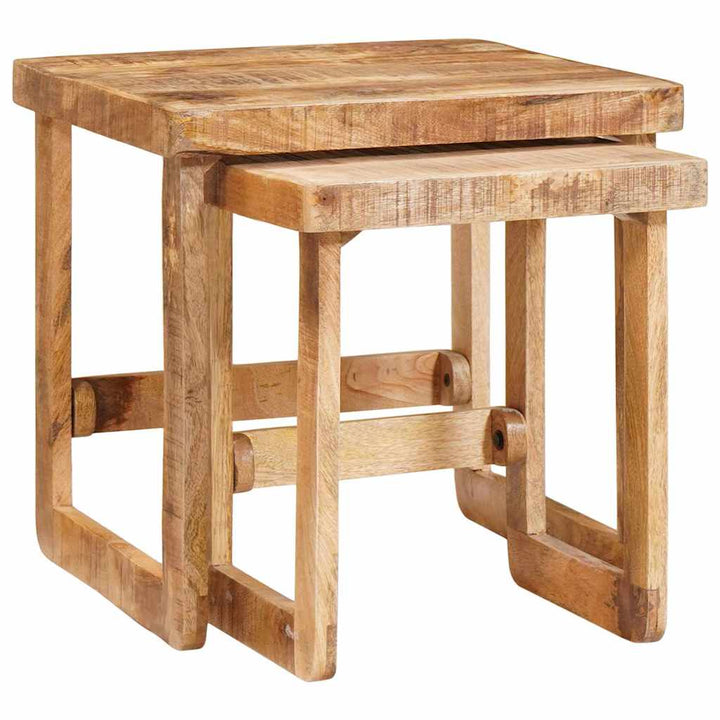 Beistelltische 2 pcs Braun massives Mangoholz