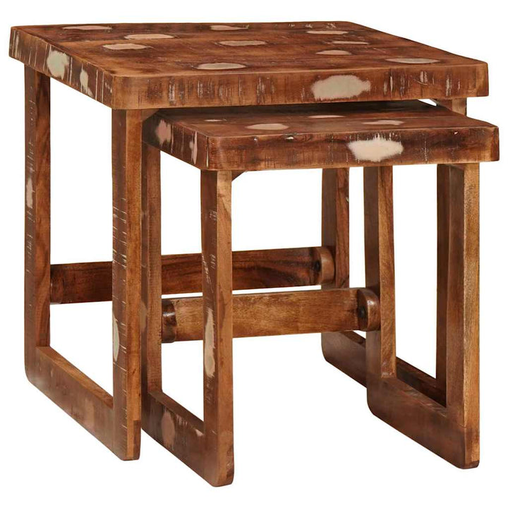 Beistelltische 2 pcs Mehrfarbig recyceltes Massivholz