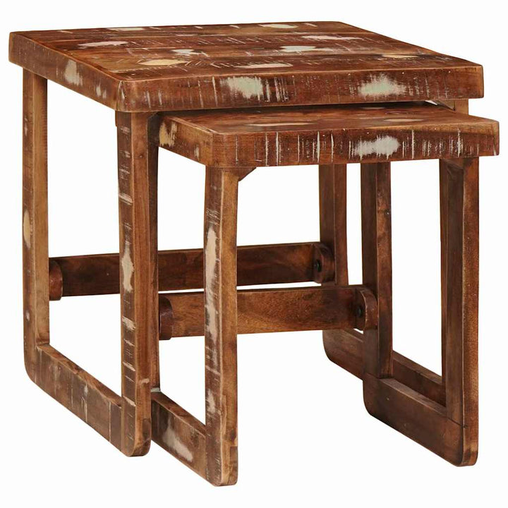 Beistelltische 2 pcs Mehrfarbig recyceltes Massivholz