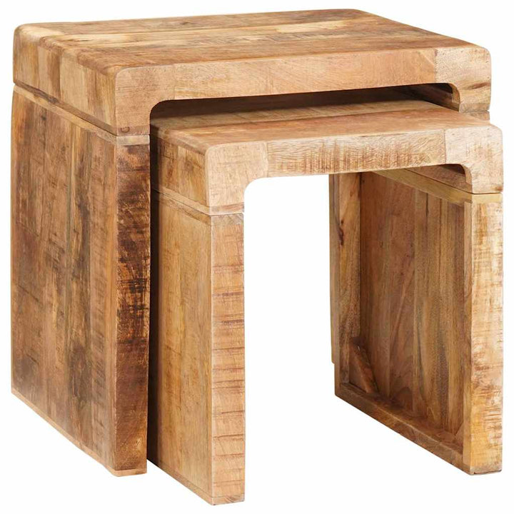 Beistelltische 2 pcs Braun massives Mangoholz