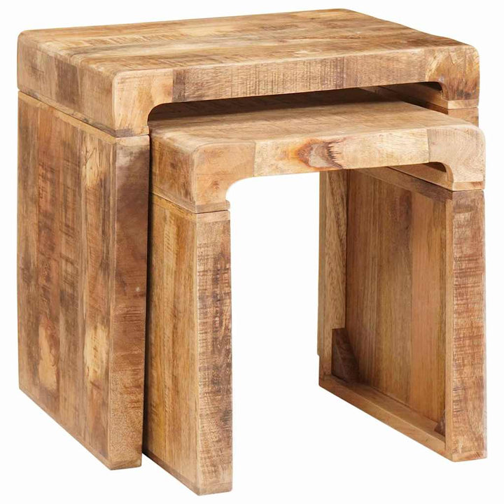 Beistelltische 2 pcs Braun massives Mangoholz
