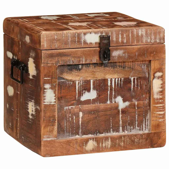 Aufbewahrungsbox mit Speicher Mehrfarbig recyceltes Massivholz