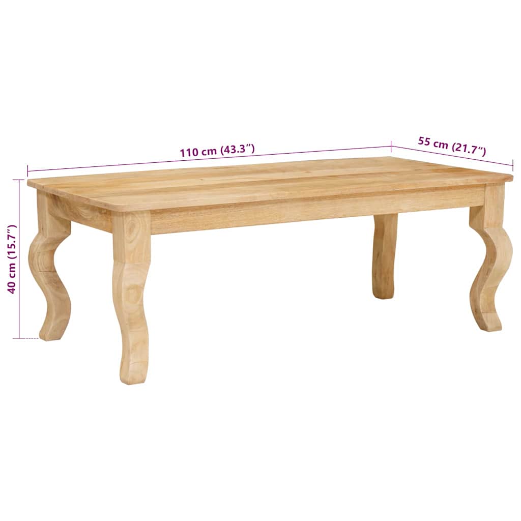 Couchtisch Braun 110 x 55 x 40 cm Massivholz Mango