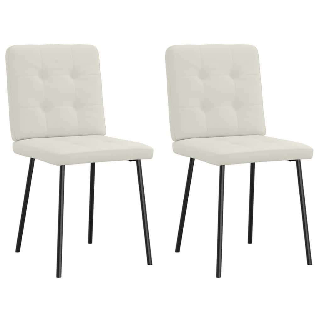 Esszimmerstühle 2 Stk. Creme Samt