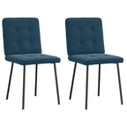 Esszimmerstühle 2 Stk. Blau Samt