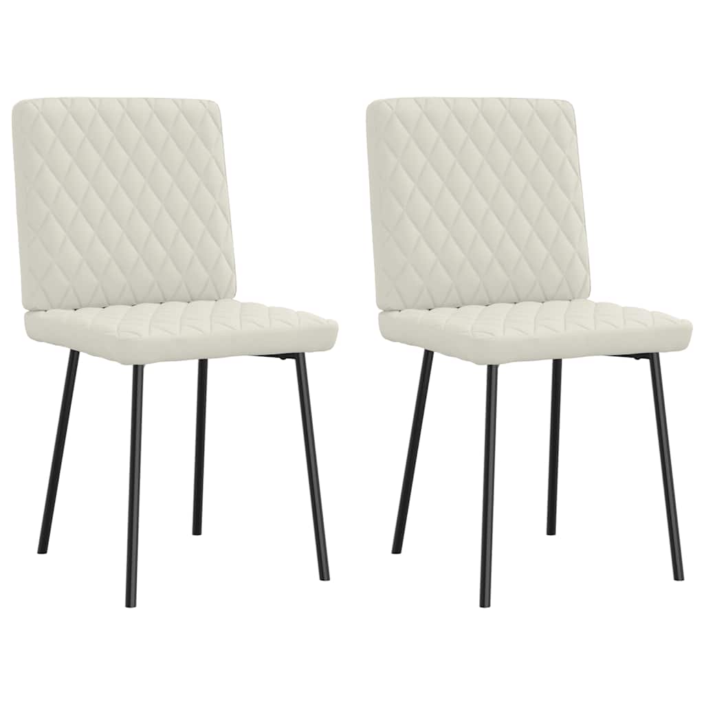 Esszimmerstühle 2 Stk. Creme Samt
