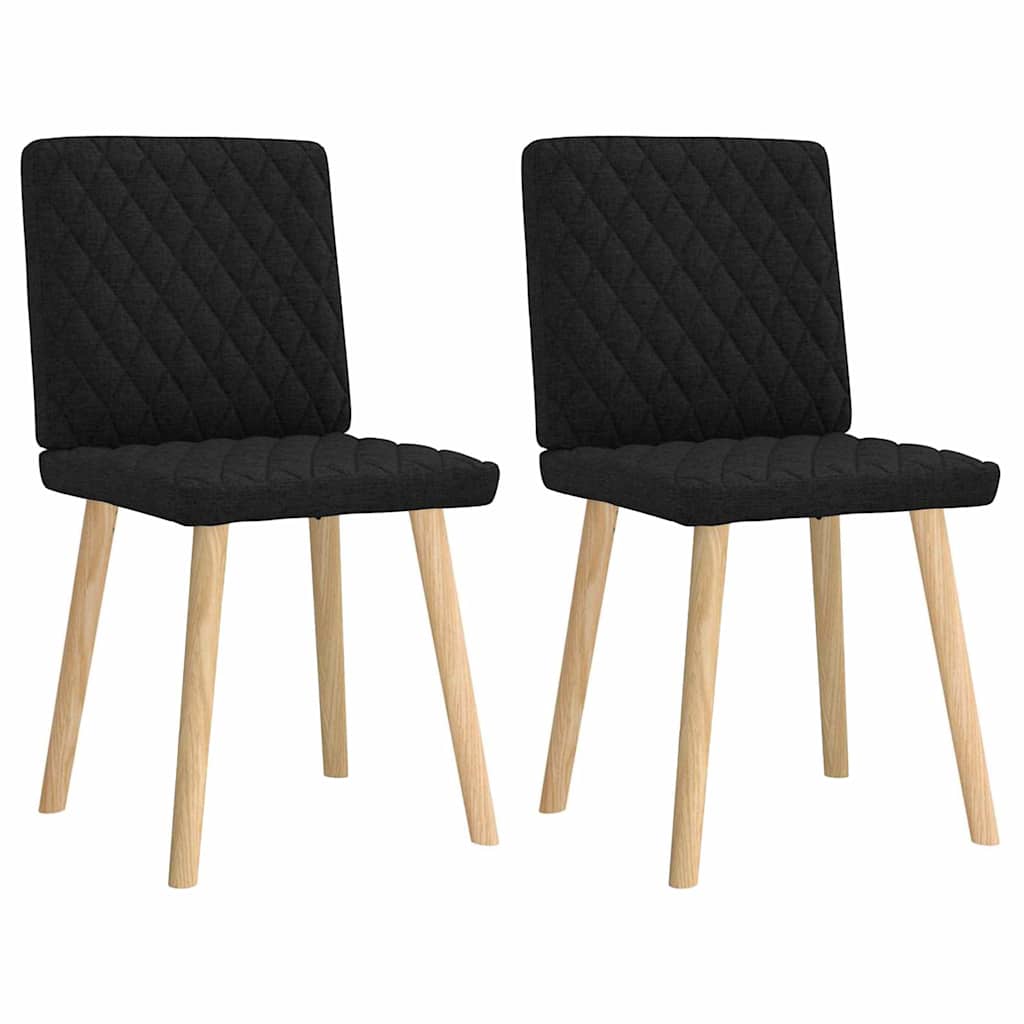 Esszimmerstühle 2 Stk. Schwarz Stoff