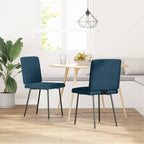 Esszimmerstühle 2 Stk. Blau Samt