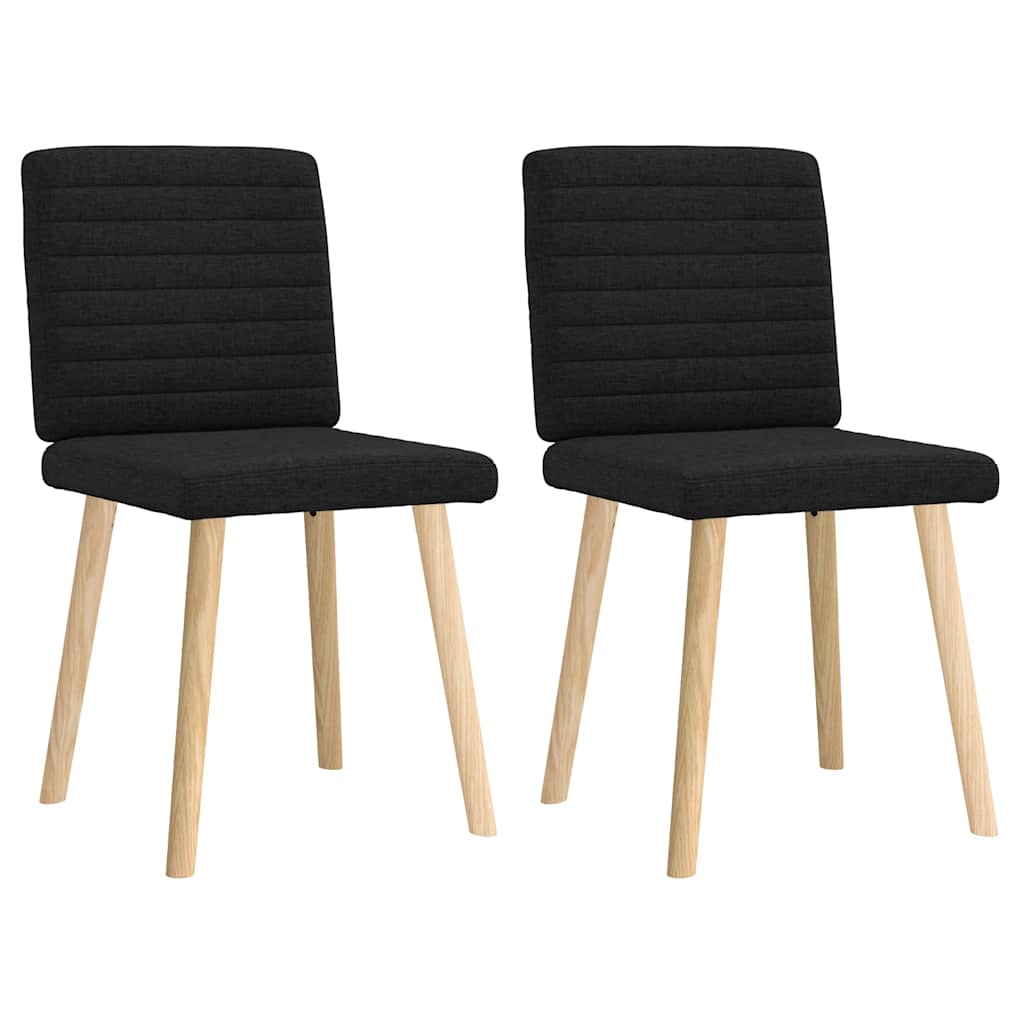 Esszimmerstühle 2 Stk. Schwarz Stoff