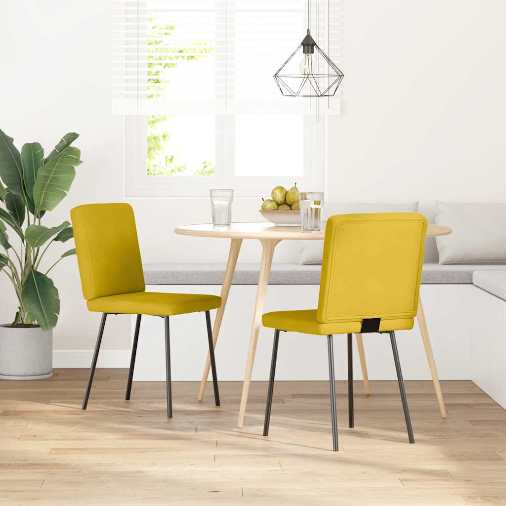 Esszimmerstühle 2 Stk. Gelb Samt