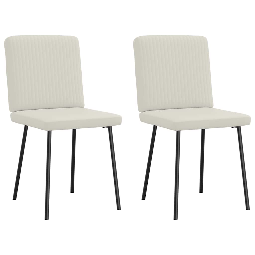 Esszimmerstühle 2 Stk. Creme Samt