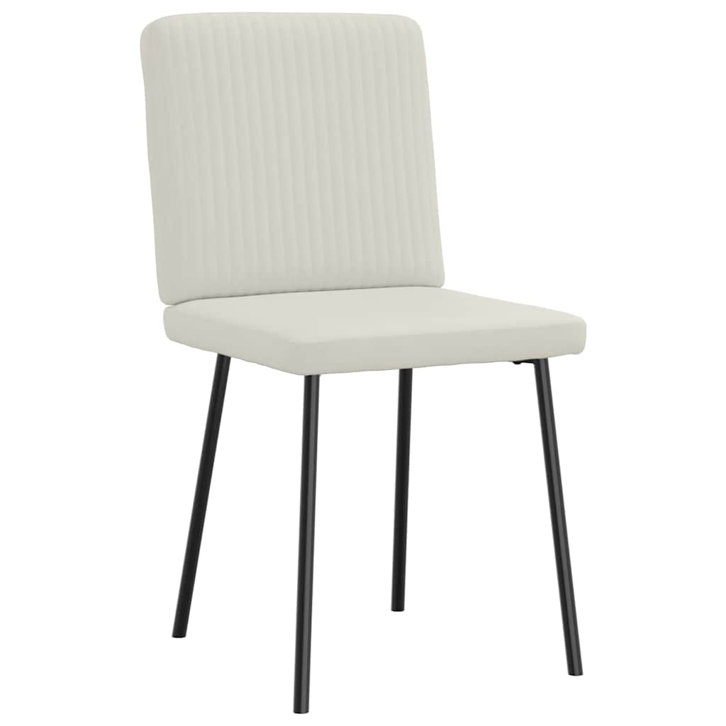 Esszimmerstühle 2 Stk. Creme Samt