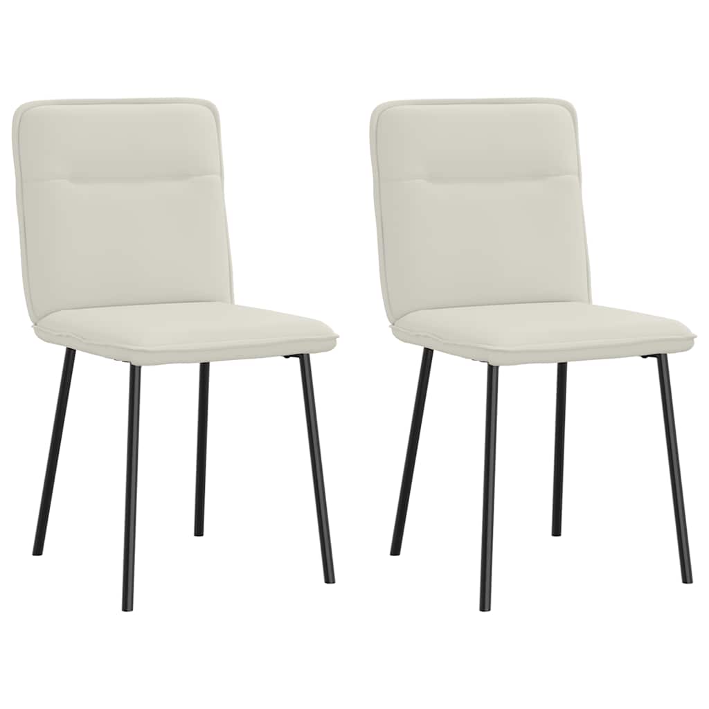 Esszimmerstühle 2 Stk. Creme Samt