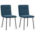 Esszimmerstühle 2 Stk. Blau Samt