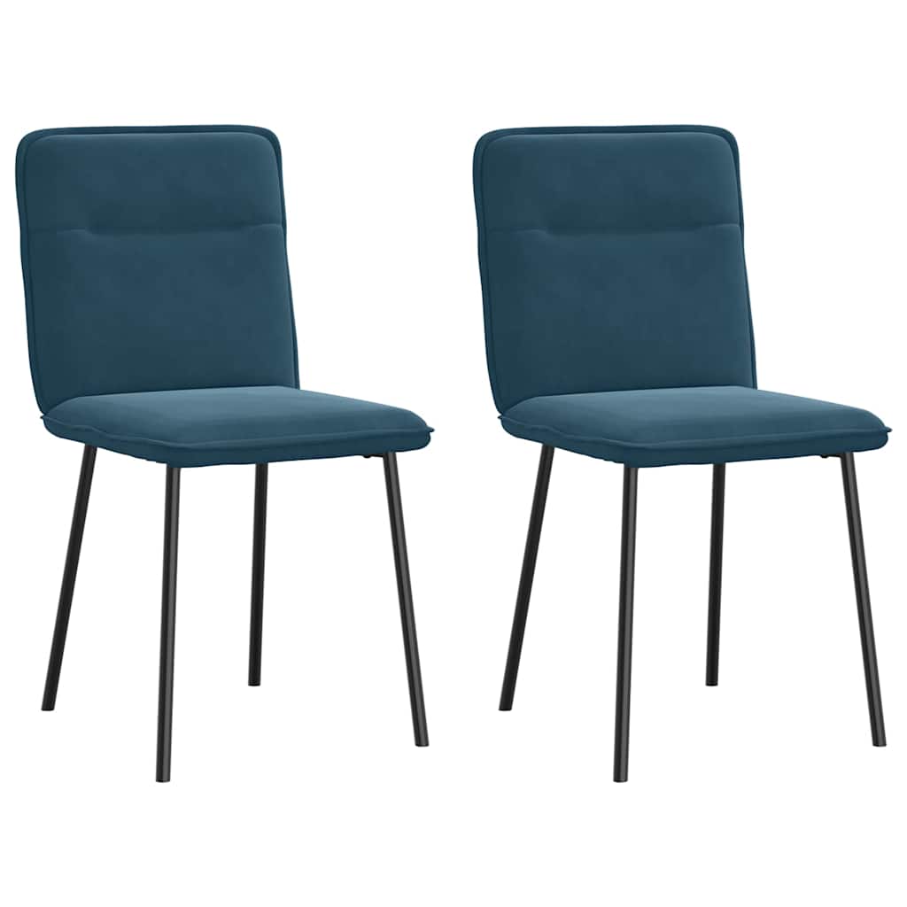 Esszimmerstühle 2 Stk. Blau Samt