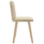 Esszimmerstühle 2 Stk. Creme Stoff