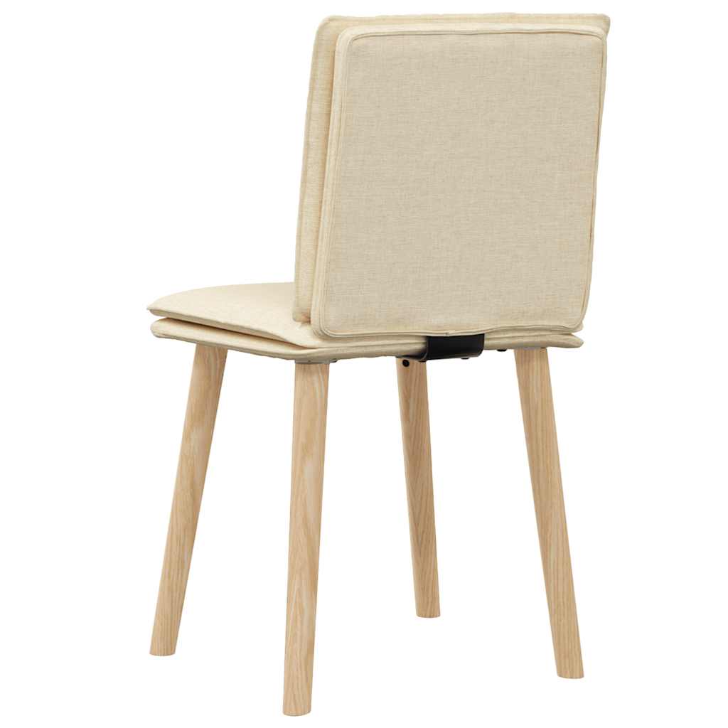 Esszimmerstühle 2 Stk. Creme Stoff