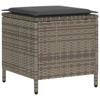 6-tlg. Garten-Sofagarnitur mit Kissen Grau Poly Rattan