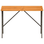 Gartentisch mit Akazienholzplatte Grau 105x75x72cm Poly Rattan
